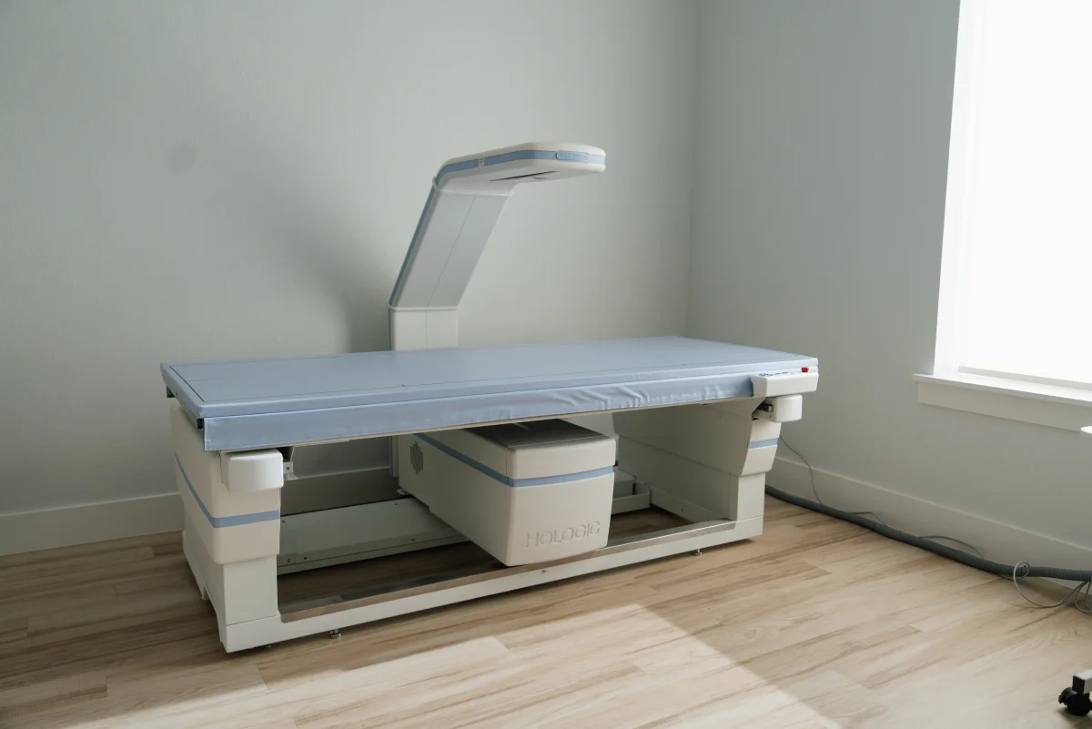 The DEXA body composition scanner inside Highland Longevity's Fort Worth clinic